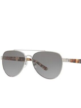 Tory Burch Women’s Metal Pilot Aviator Sunglasses Gray Gradient
